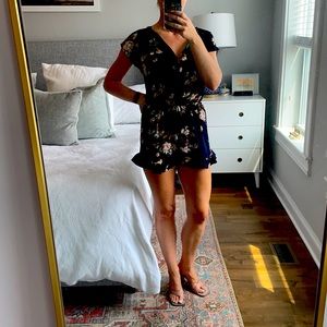 Honey Punch Navy Floral Romper